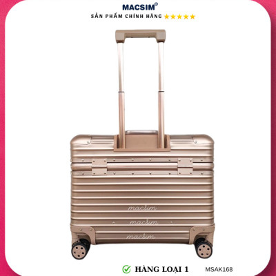 Vali hợp kim nhôm nguyên khối cao cấp Macsim Aksen hàng loại 1 MSAK168 Nhãn hiệu Macsim cao cấp cỡ 18 inches màu đồng