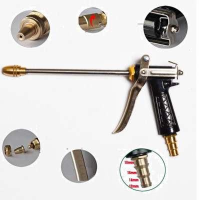 Bộ dây vòi xịt nước rửa xe, tưới cây . tăng áp 3 lần, loại 15m 206318 đầu đồng, đai, nối vàng