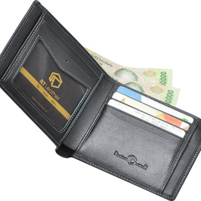 Ví da bò nam cao cấp AT Leather 053 - Đen