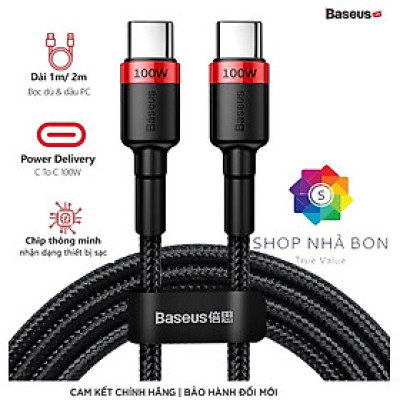 [Dài 2M] Cáp Sạc Baseus 100W Type-C to Type-C - Hàng Chính Hãng