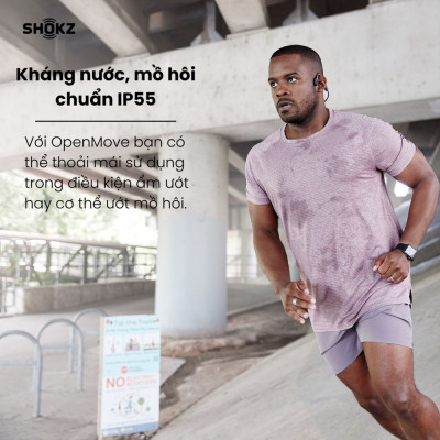 Tai Nghe Bluetooth Thể Thao Truyền Âm Thanh Qua Xương SHOKZ OPEN MOVE S661  - Hàng chính hãng - Pin sử dụng trong 6 tiếng - Kháng nước IP55