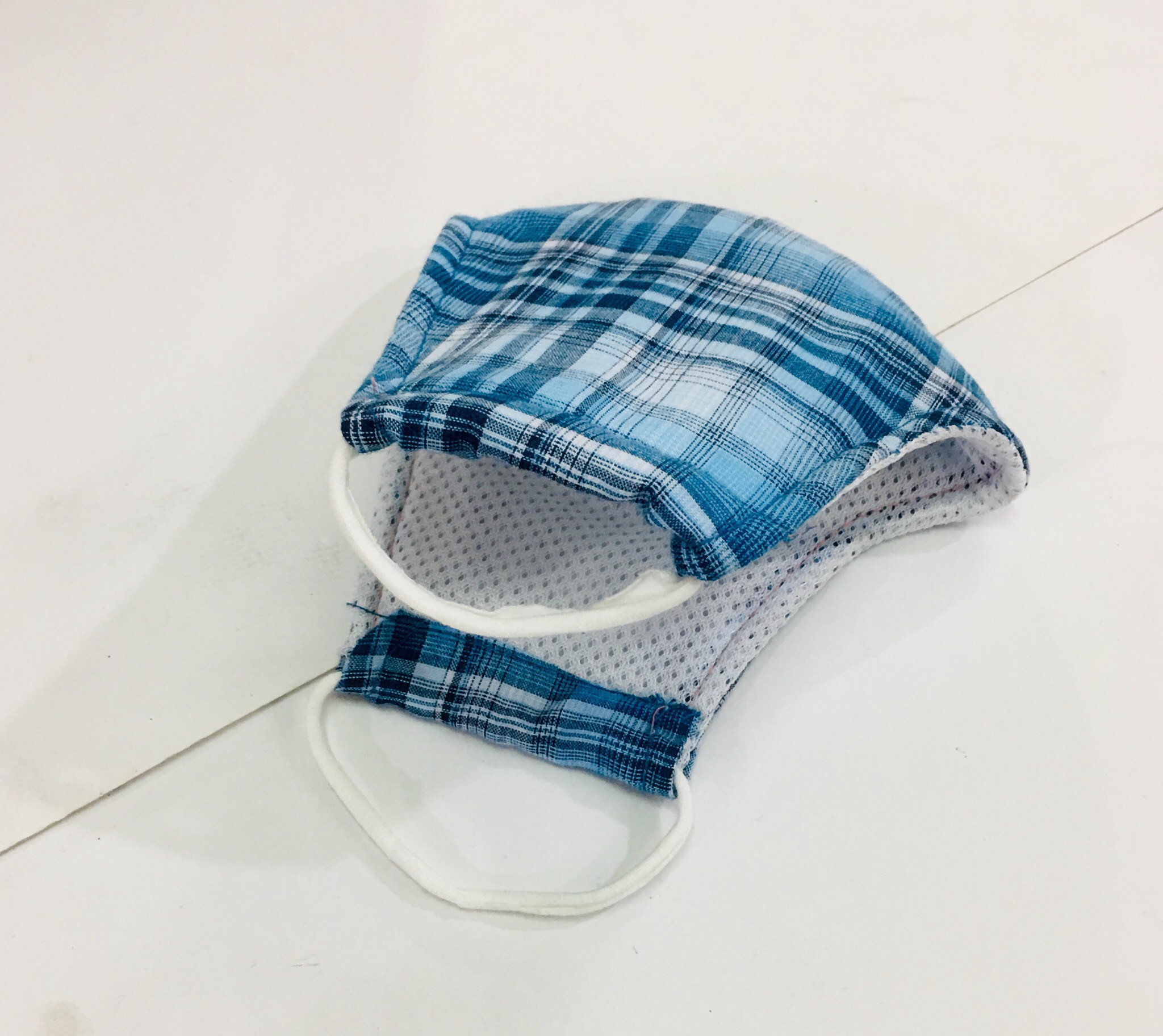 KHẨU TRANG DÀY VẢI KẺ COTTON COMBO 5 CÁI NHIỀU MÀU