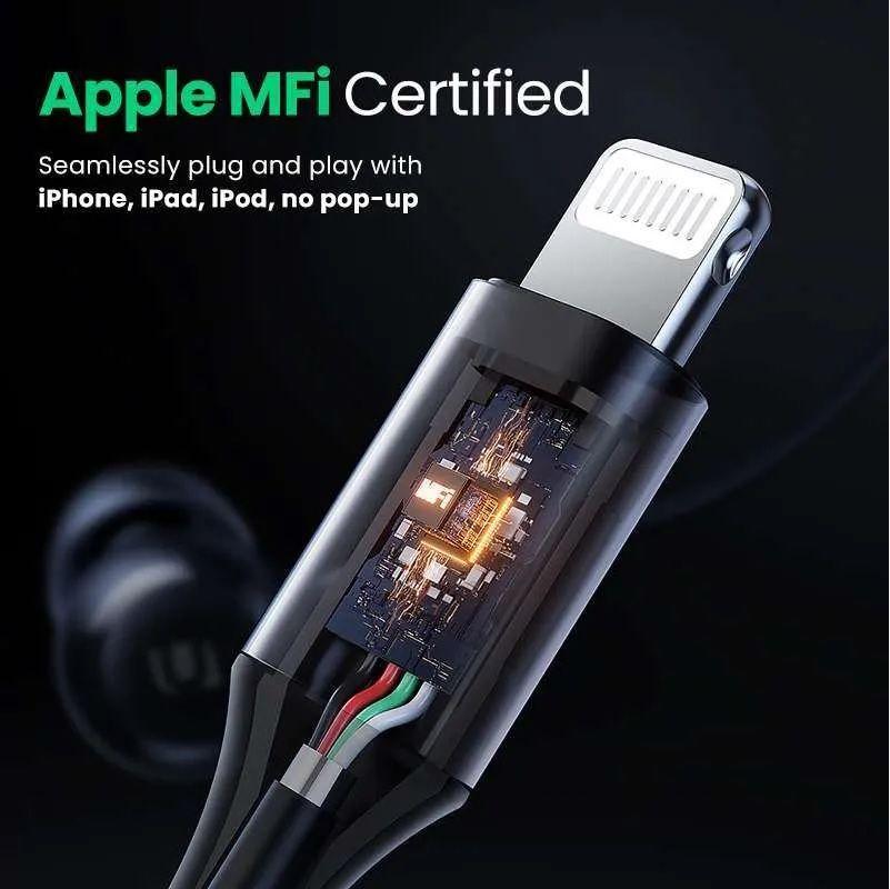 Ugreen UG80655EP104TK 1.15M đầu dành cho apple Lightning Mfi tai nghe nhét tai - HÀNG CHÍNH HÃNG