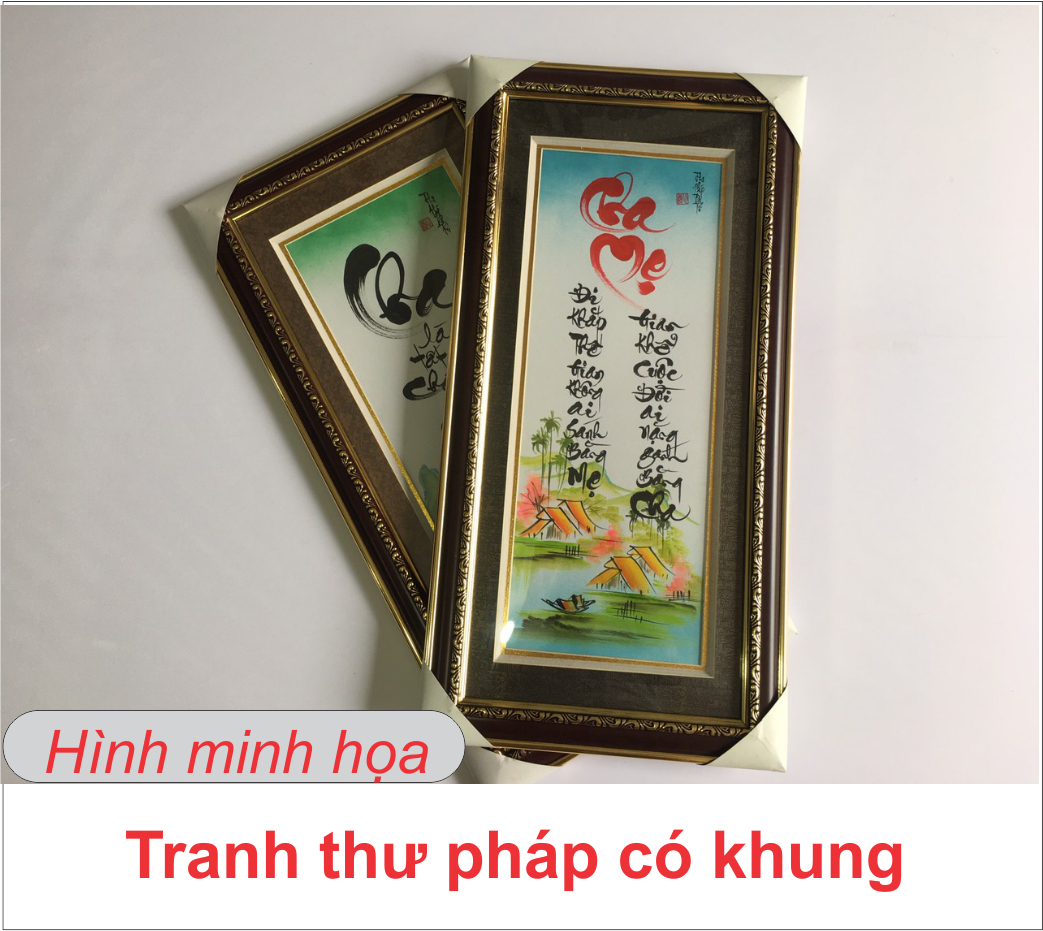 Tranh Khung Thư Pháp CHỮ MẸ TPT_40-9 (40 x 70 cm) Thế Giới Tranh Đẹp