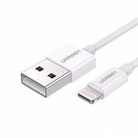 Ugreen UG80312US155TK 25CM màu trắng cáp Lightning ra Usb 0.25M có chíp MFI chính hãng - HÀNG CHÍNH HÃNG