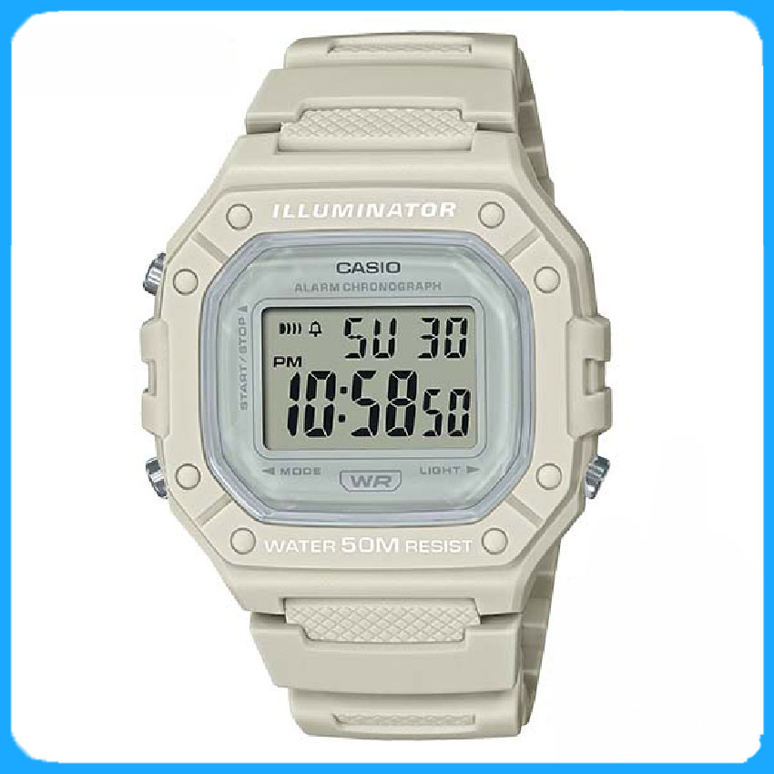 Đồng Hồ Casio W-218HC-8AVDF Dây Nhựa Nam Mặt Vuông