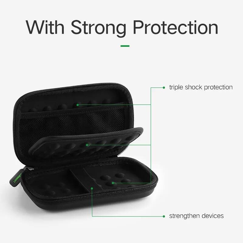 Ugreen UG40707LP128TK Màu Đen Hộp đựng ổ cứng 2.5 HDD chống sốc - HÀNG CHÍNH HÃNG