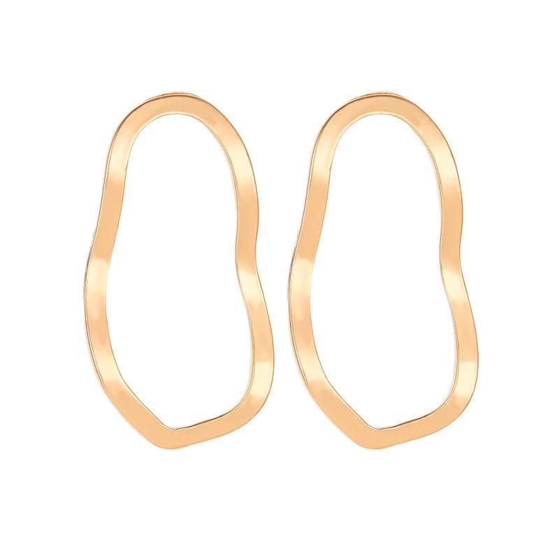 Earrings nữ đeo tai dáng vòng rỗng màu vàng