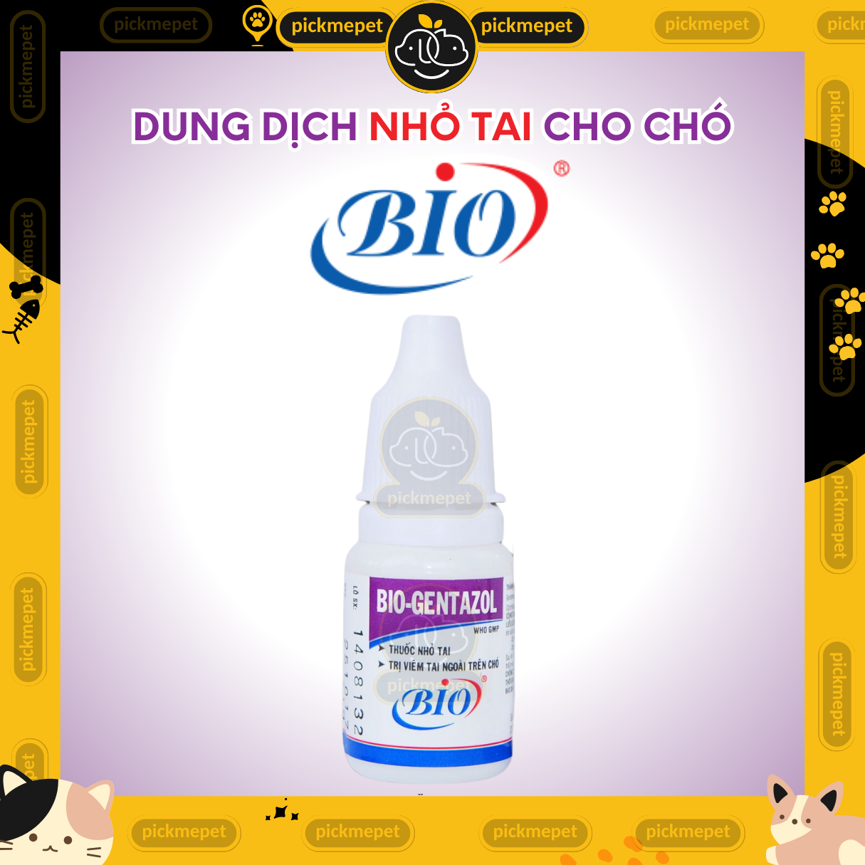 Dung Dịch Nhỏ Tai Bio Gentazol Trị Viêm Tai Ngoài cho Chó