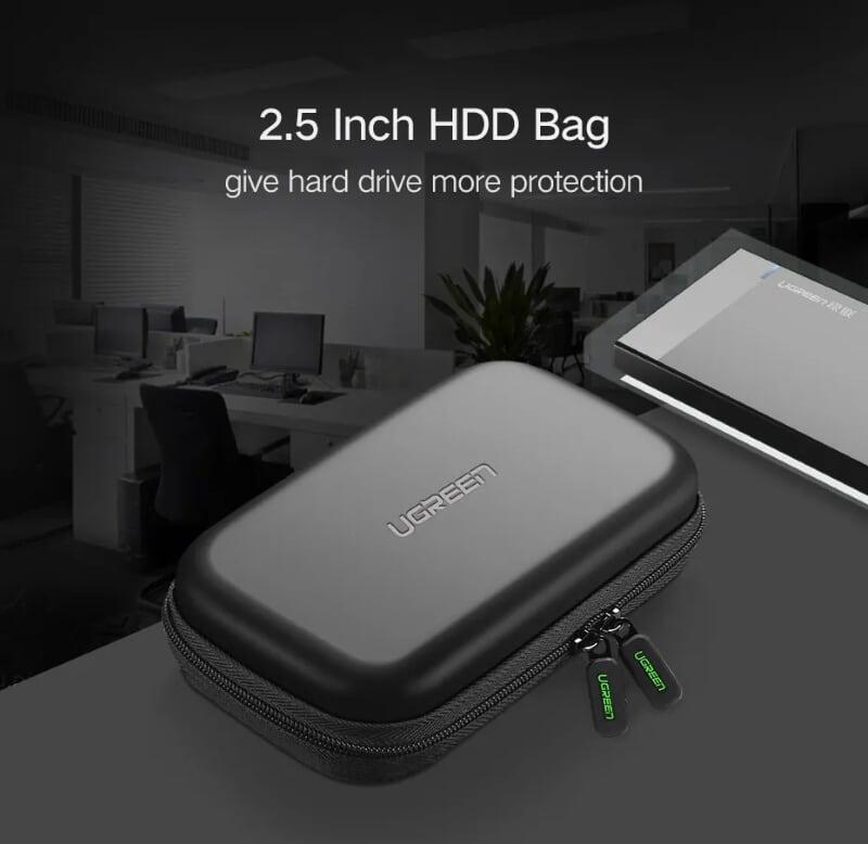 Ugreen UG40707LP128TK Màu Đen Hộp đựng ổ cứng 2.5 HDD chống sốc - HÀNG CHÍNH HÃNG