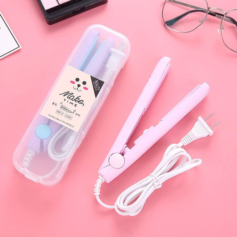 Phụ kiện tóc -Dụng cụ dập tóc mini có hộp , nhiều chức năng , nhỏ gọn tiện lợi khi đi du lịch
