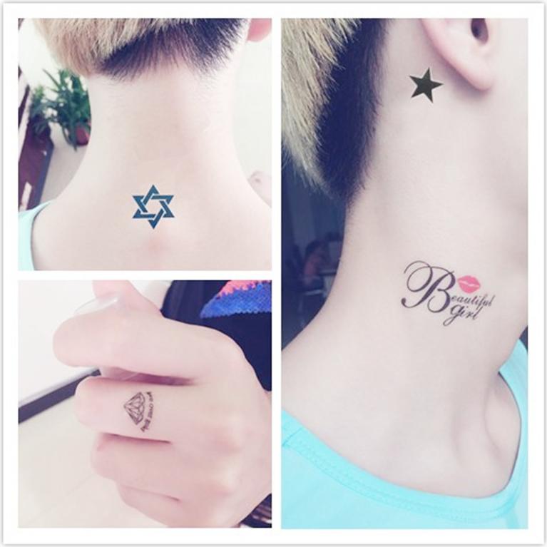 325 Hình Xăm Dán Tattoo Unisex Nam Nữ Cá Tính Tiên Cá Mặt Trăng Sao Đồng Hồ