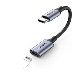 Ugreen 70953 25CM Màu Xám Cáp chuyển đổi âm thanh USB Type-C sang cổng tai nghe Light-ning Hỗ trợ Mic cho iPad Pro Air 5 MacBook Ugreen US342 - Hàng Chính Hãng