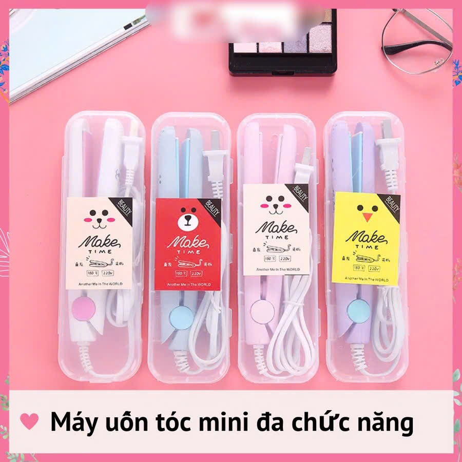 Phụ kiện tóc -Dụng cụ dập tóc mini có hộp , nhiều chức năng , nhỏ gọn tiện lợi khi đi du lịch