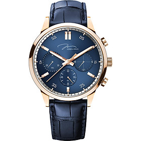 Đồng hồ đeo tay Nam hiệu JONAS & VERUS Y00820-Q6.PPLLL, Máy Pin (Quartz), Kính sapphire chống trầy xước, Dây Da Italy