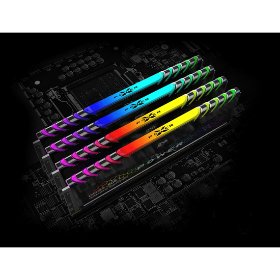 Bộ nhớ RAM PC Silicon Power DDR4 8GB/ 16GB 3600MHz có Tản nhiệt LED RGB - Hàng Chính Hãng