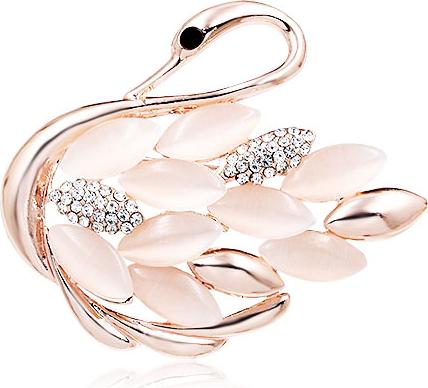 Trâm Cài Áo Nữ Quà Tặng Thiên Nga Đính Đá Trắng Trang Nhã Sang Trọng (Kèm Hộp Quà Tặng)