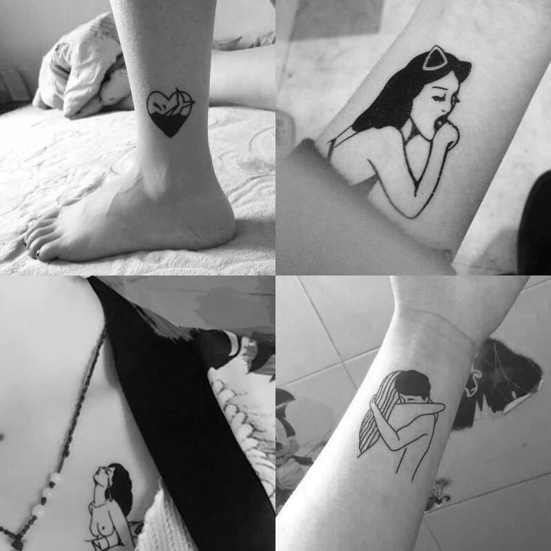 325 Hình Xăm Dán Tattoo Unisex Nam Nữ Cá Tính Tiên Cá Mặt Trăng Sao Đồng Hồ