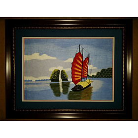 Tranh thêu tay -Phong cảnh Vịnh Hạ Long