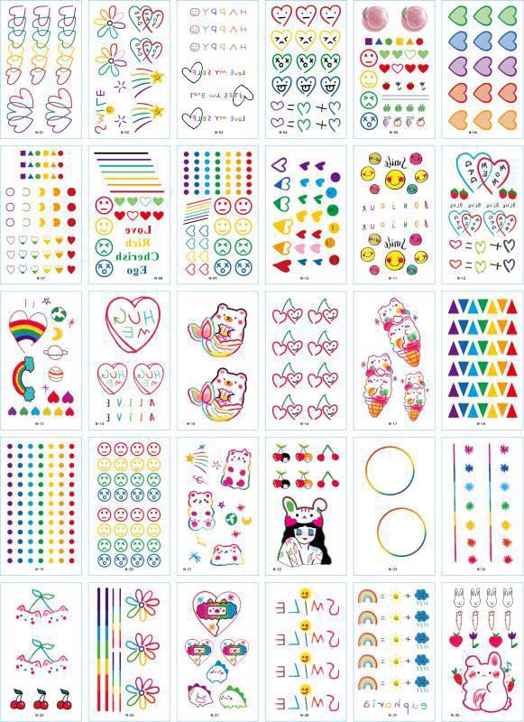 770 Hình xăm dán tatoo mặt cười icon emoji vui nhộn võ tắc thiên dán tay mặt trán
