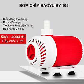 Bơm Hồ Cá BAOYU BY105 50W 4000L/H | Siêu Bền, Tiết Kiệm Điện, BH Uy Tín!