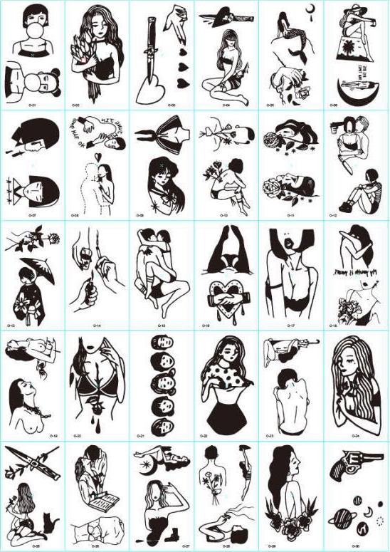 325 Hình Xăm Dán Tattoo Unisex Nam Nữ Cá Tính Tiên Cá Mặt Trăng Sao Đồng Hồ