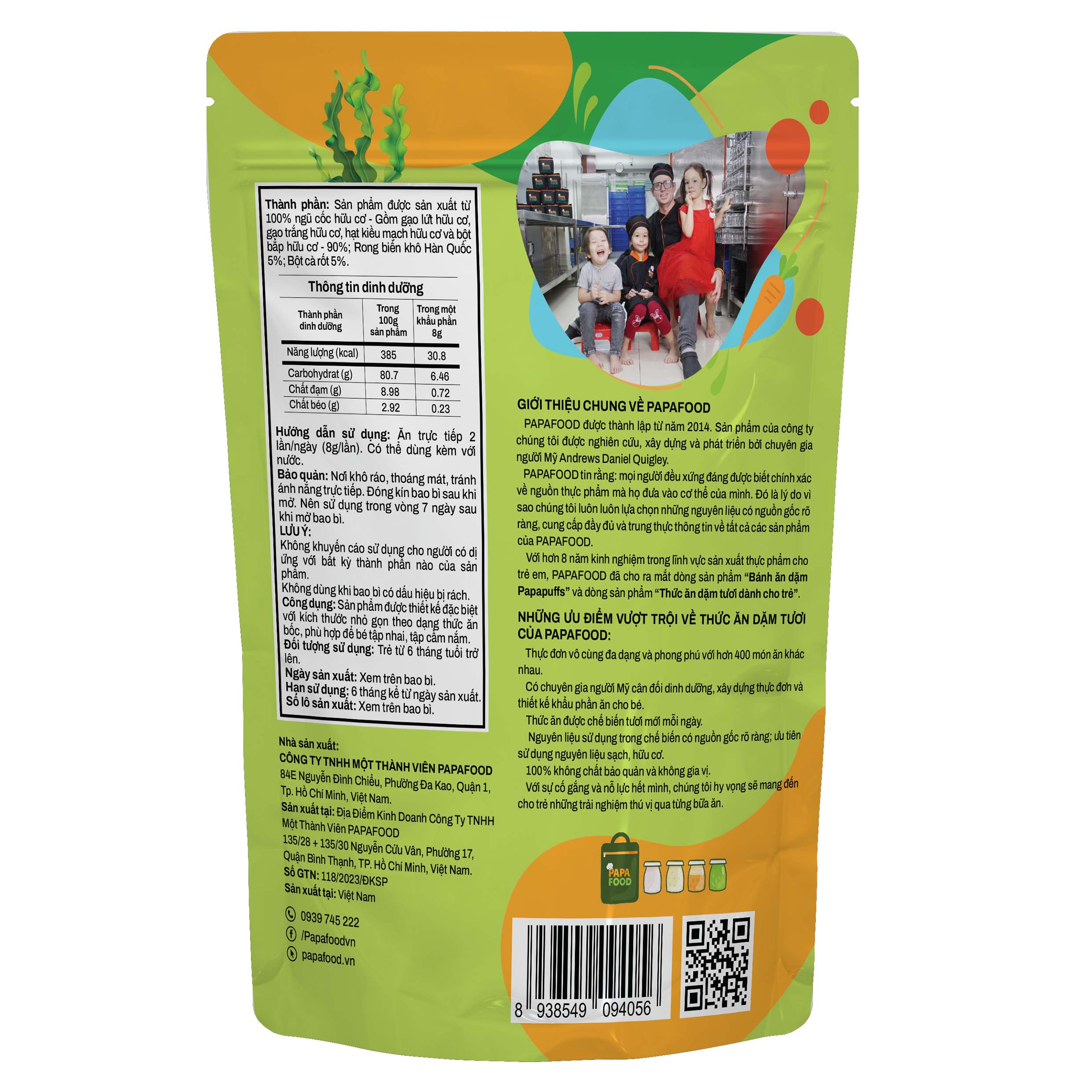 BÁNH ĂN DẶM PAPAFOOD PAPAPUFFS - FINGERS VỊ RONG BIỂN VÀ CÀ RỐT - 100% NGŨ CỐC HỮU CƠ