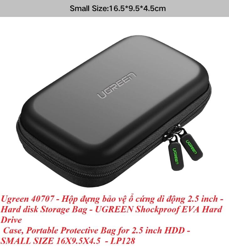 Ugreen UG40707LP128TK Màu Đen Hộp đựng ổ cứng 2.5 HDD chống sốc - HÀNG CHÍNH HÃNG