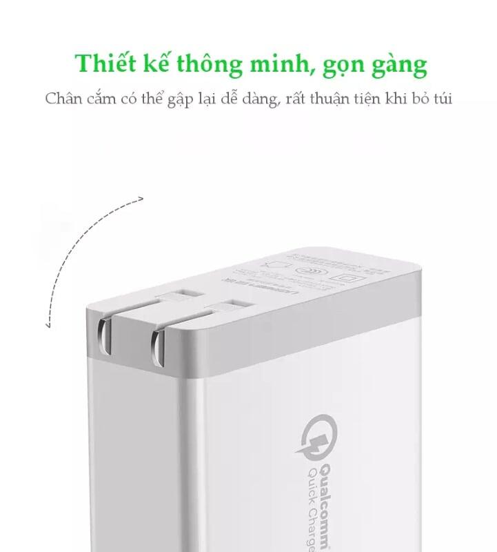 Ugreen UG40715CD161TK 36W màu Trắng Củ sạc nhanh 2 cổng USB chuẩn QC 3.0 - HÀNG CHÍNH HÃNG