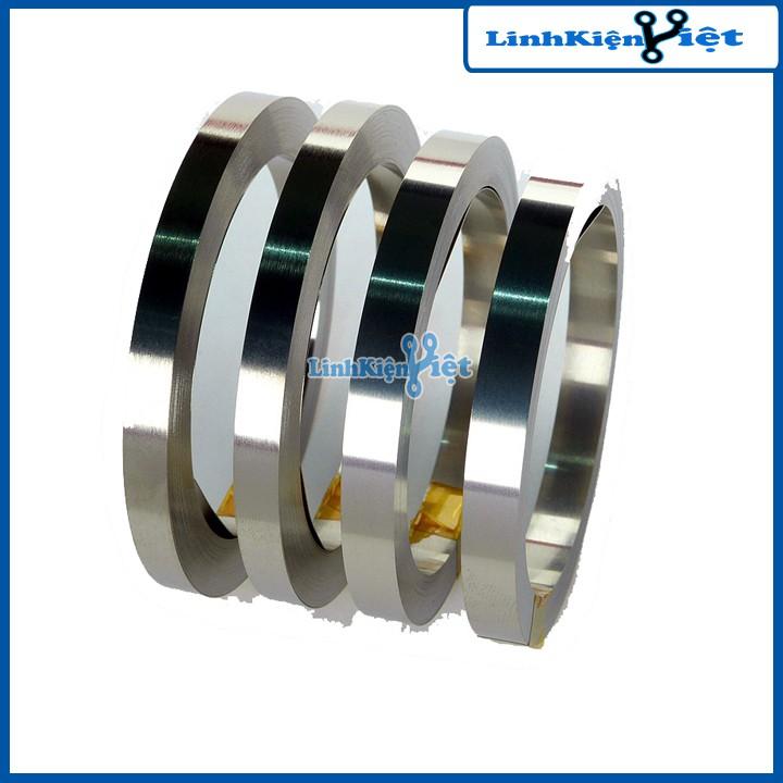 Cuộn 1m Kẽm hàn Cell Pin 18650 dày 0,1mm Rộng 4mm, 6mm, 8mm Loại Tốt