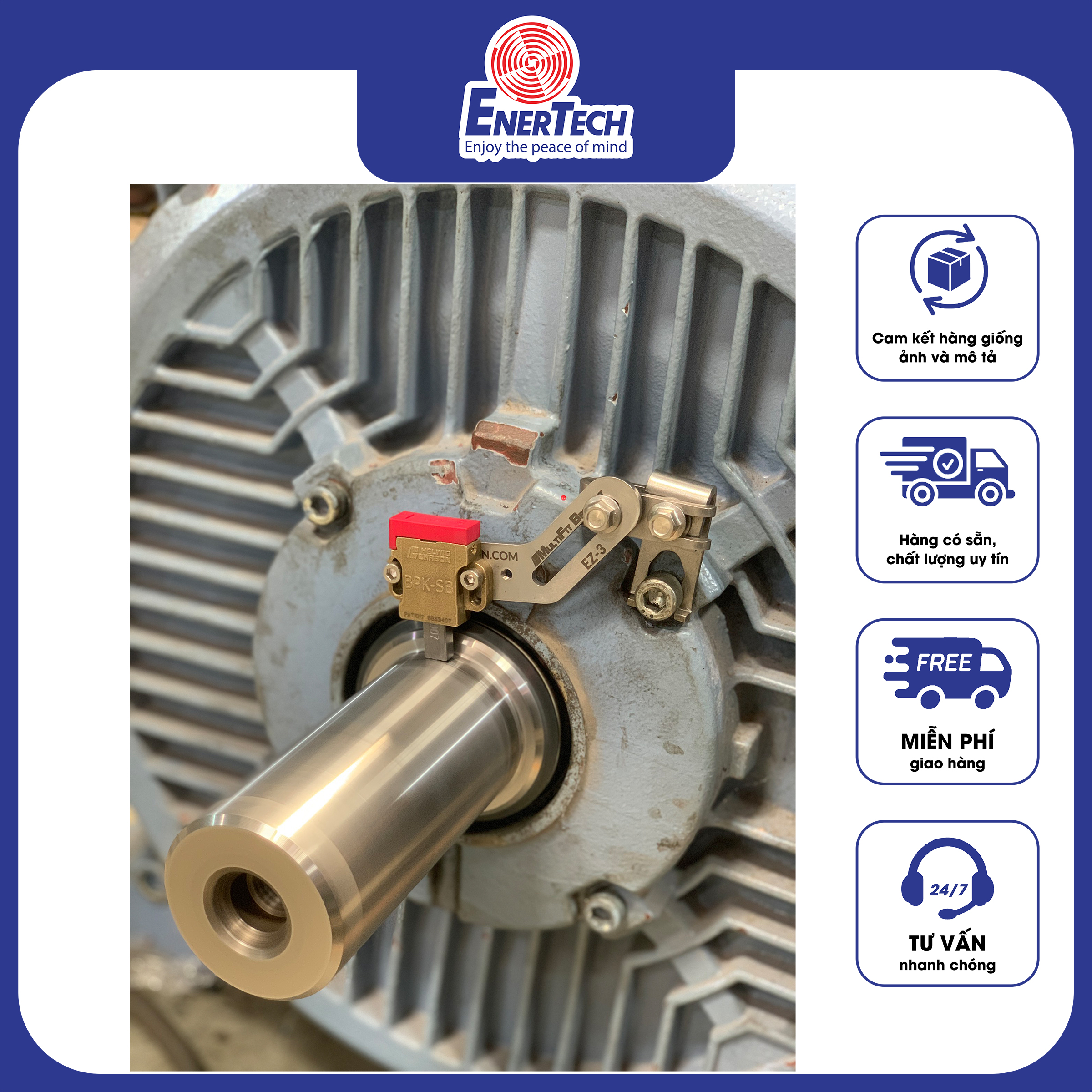 Bộ bảo vệ vòng bi BPK Helwig Carbon, chổi than nối đất, bộ bảo vệ bạc đạn động cơ điện - Hàng chính hãng