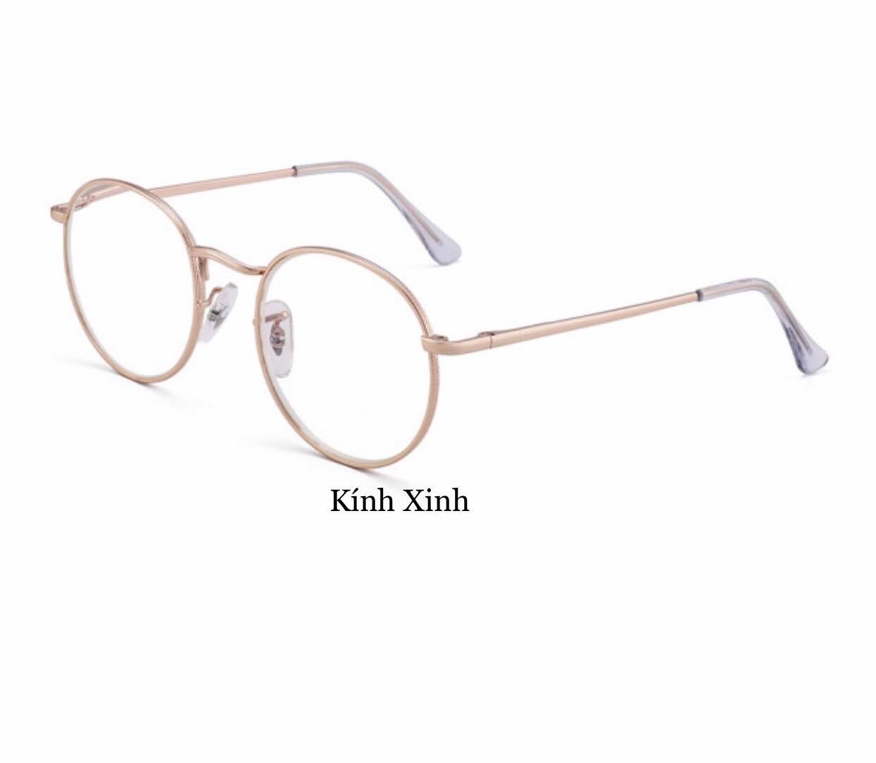 Kính Mát Mắt Tròn Kim Loại Thời Trang Cao Cấp