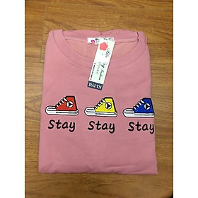 Đồ bộ nữ,đồ ngủ mặc nhà lửng áo thun cotton phối quần kaki họa tiết dễ thương.