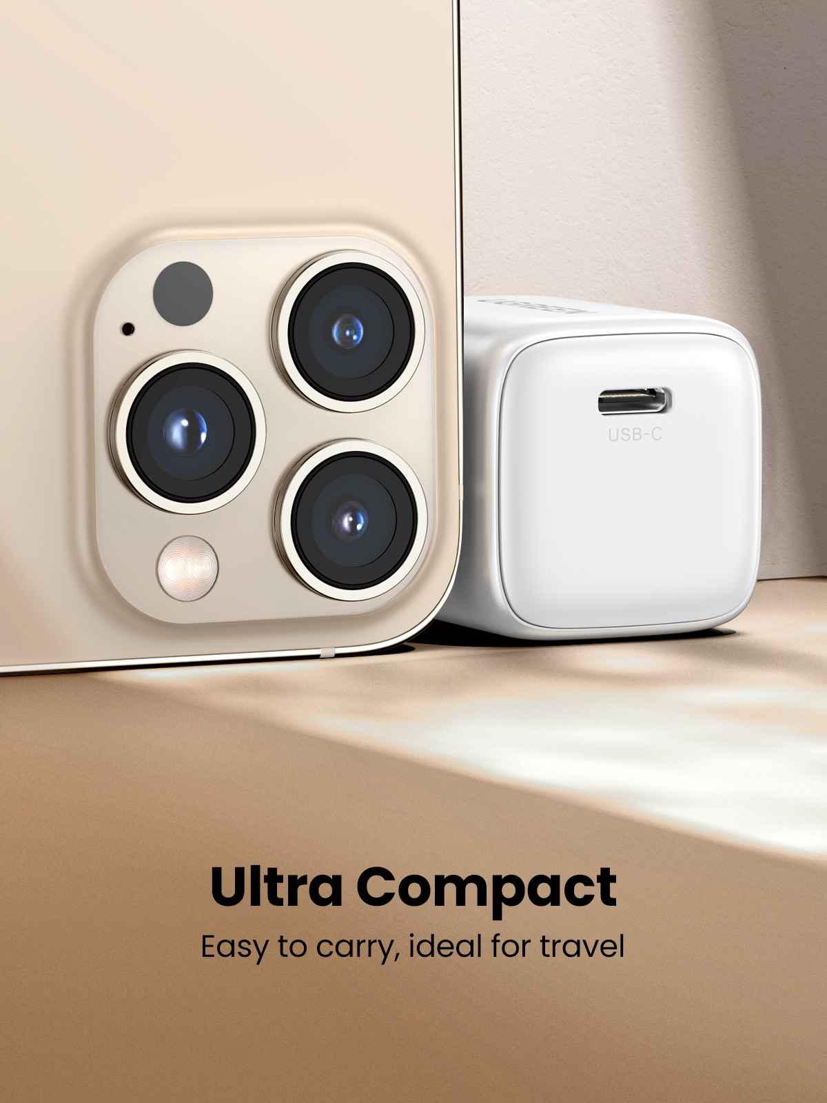 Ugreen UG15326CD319TK 30W 1c GaN Nexode chuẩn cắm EU chân tròn Màu Trắng Củ sạc nhanh 1 cổng USB type C - HÀNG CHÍNH HÃNG