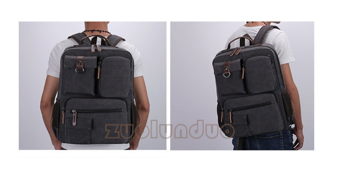Balo nam thời trang vải canvas cao cấp phong cách mới 15,6"