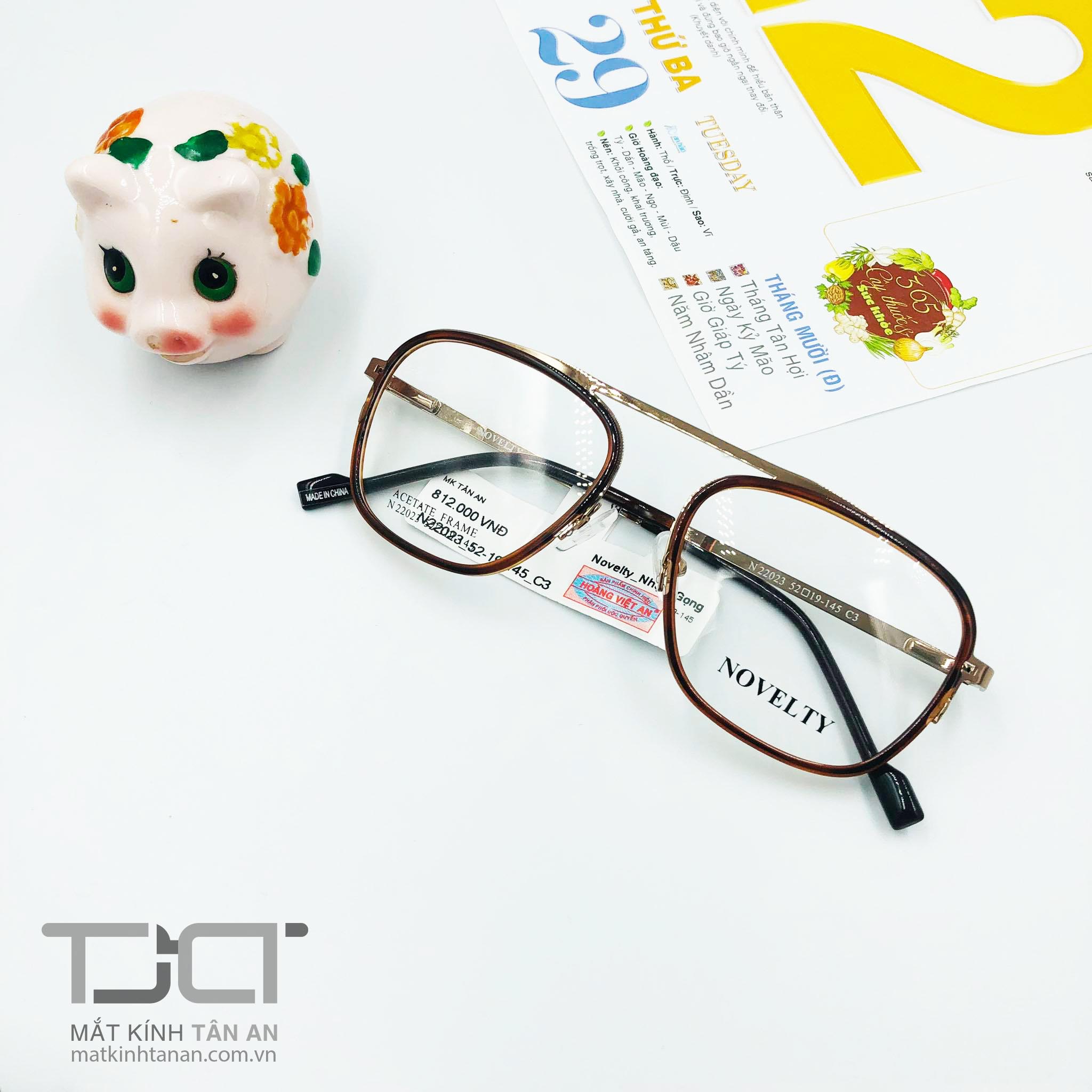 GỌNG KÍNH CẬN UNISEX CÁ TÍNH THỜI TRANG , CHÍNH HÃNG NOVELTY N22023