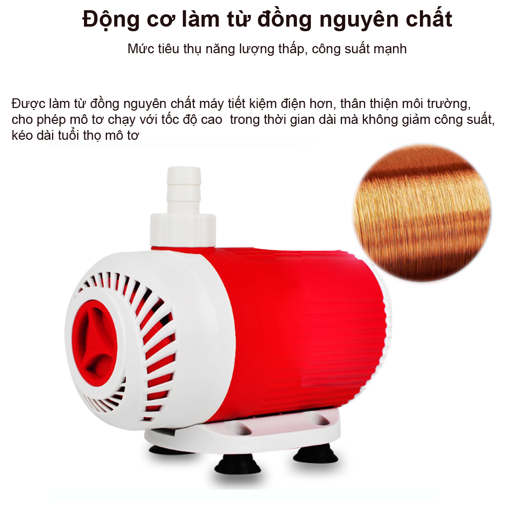 Máy bơm nước chìm mini 6W 15W 30W 40W 50W điện 220V, Bơm quạt hơi nước, Bể cá thủy sinh cao cấp