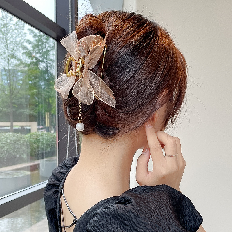 Kẹp tóc càng cua cặp tóc mix nơ xinh đẹp phong cách Hàn Quốc