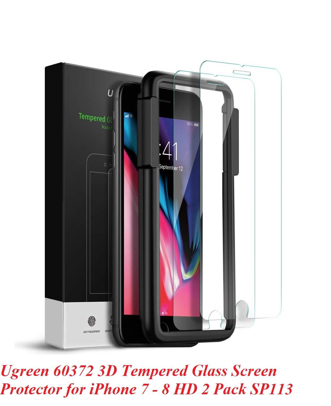 Ugreen UG60372SP113TK iPhone 7 - 8 màu trắng 2 miếng dán kính cường lực bảo vệ chống trầy xướt - HÀNG CHÍNH HÃNG
