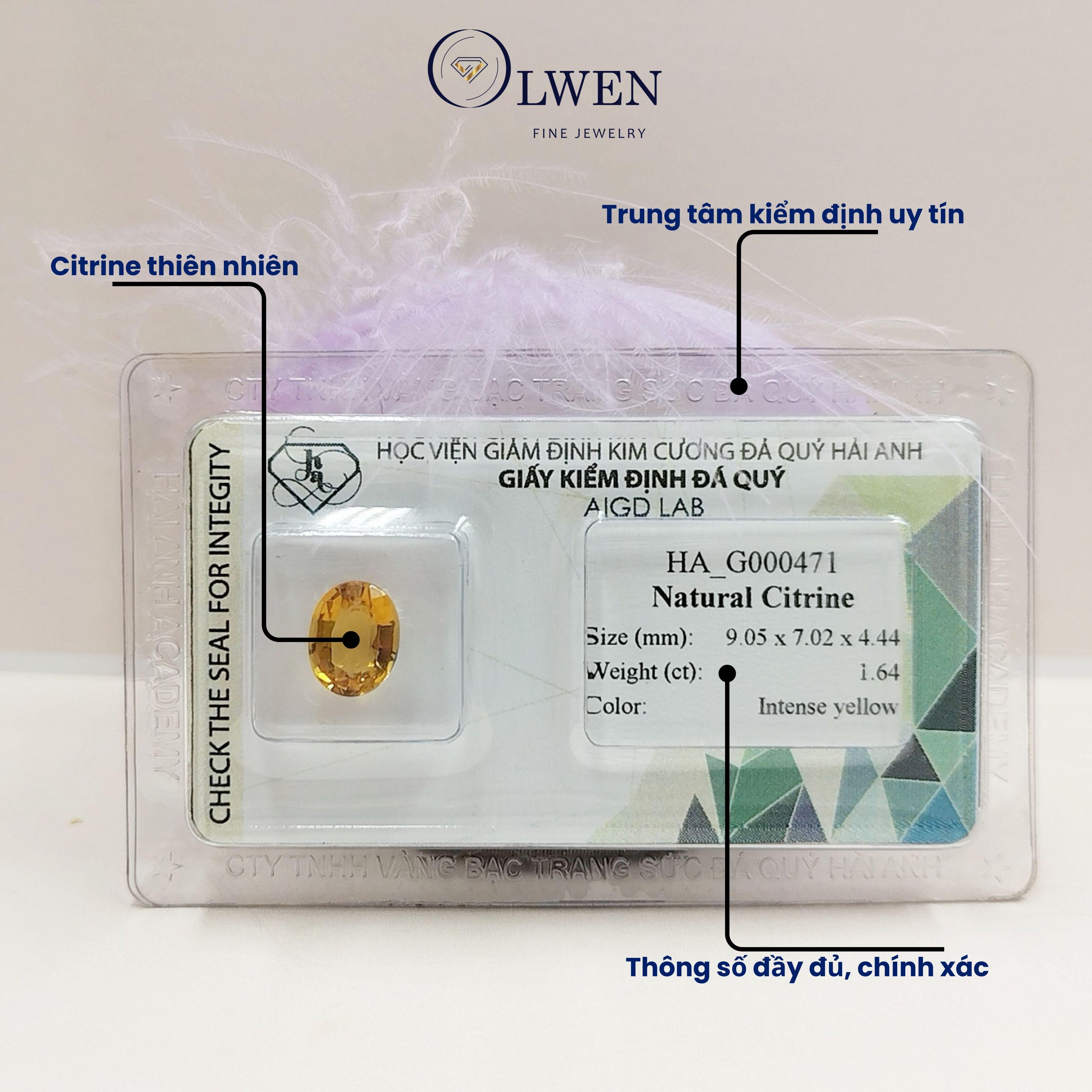 Viên đá thạch anh vàng ( citrine ) thiên nhiên HA_G000471