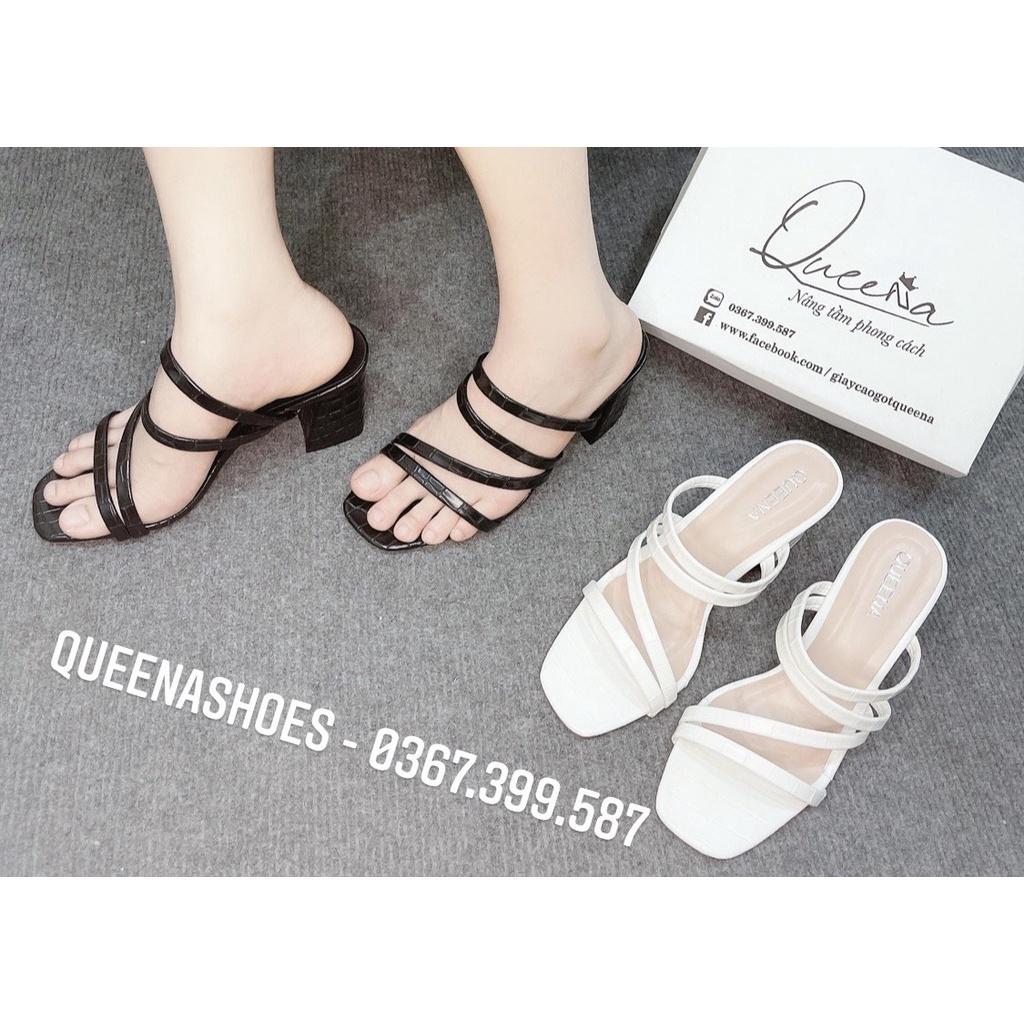 giày sandal da răn cao cấp 7cm mang được 2 kiểu ( free shipping - bảo hành 1 năm)