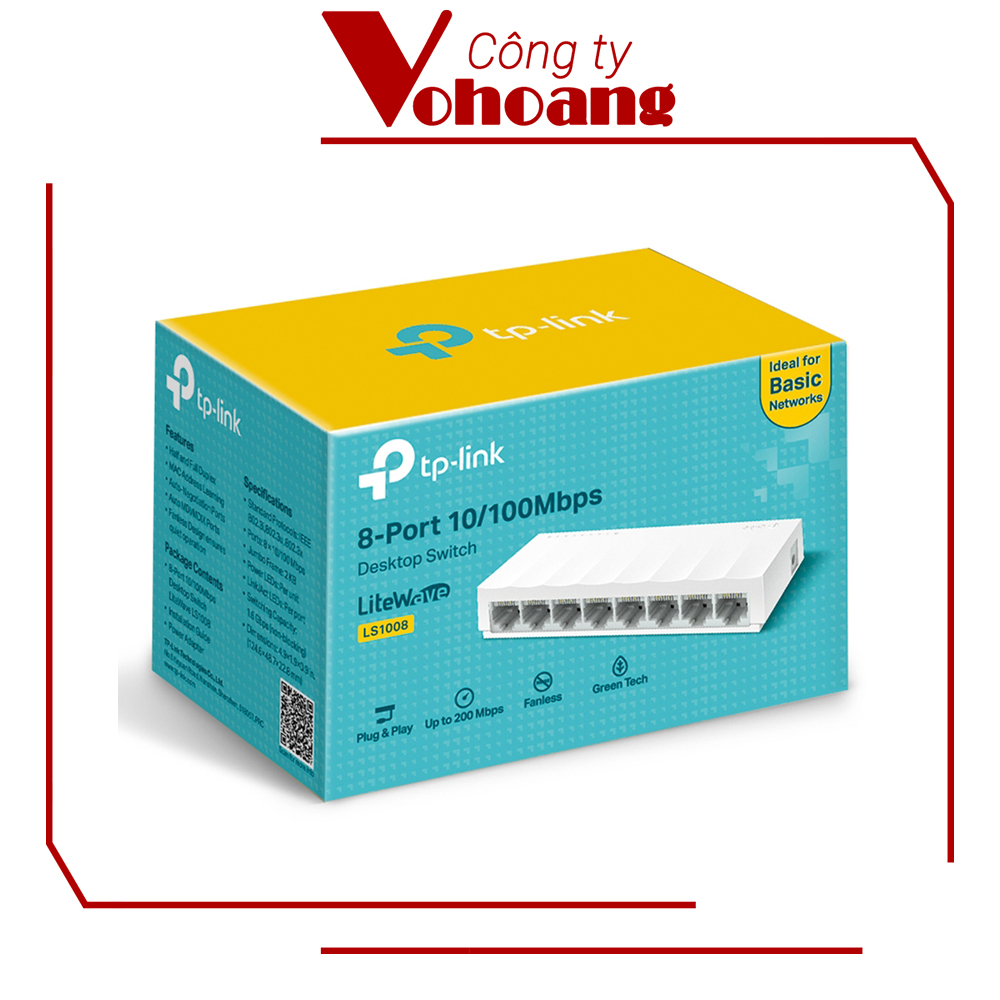 Bộ Chia Mạng Switch Để Bàn TP-Link LS1008 8 Cổng 10/100Mbps - Hàng Chính Hãng