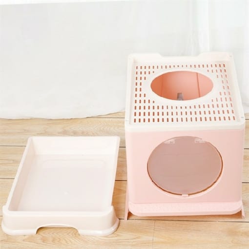 NHÀ VỆ SINH 2 CỬA KHAY KÉO - NHÀ VỆ SINH HỘP TAI MÈO DÀNH CHO MÈO