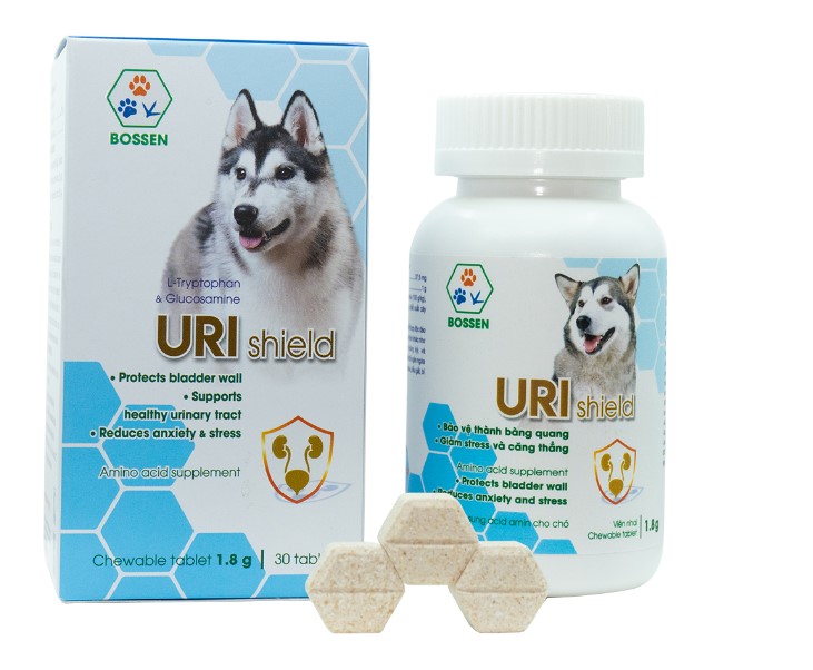 BOSSEN - URI Shield (dogs) Hỗ Trợ Bảo Vệ Bàng Quang cho Chó, giúp Tiết Niệu khỏe - Hộp 30 viên