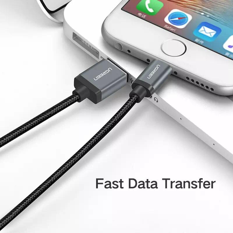 Ugreen 40985 1M màu Đen Cáp Lightning sạc + truyền dữ liệu cho iPhone Ugreen US199 - Hàng Chính Hãng