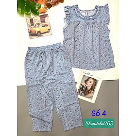 Đồ bộ nữ,đồ ngủ mặc nhà lửng 9 tấc vải lụa mango BL 54 họa tiết hoa nhí siêu cute size đại 61-70kg.
