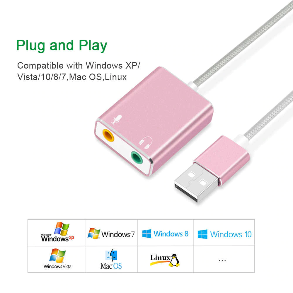SOAIY Usb sound card 7.1CH - Usb sound card 7.1 âm thanh 3D cao cấp - Hàng Nhập Khẩu
