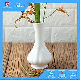 Lọ Hoa Sứ Trắng Hình Củ Tỏi - Lọ Hoa Mini - Sứ Long Phương