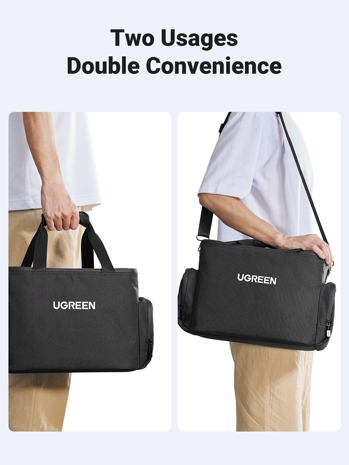 Ugreen UG15236LP667TK Túi đựng dùng cho trạm sạc 600W 1200w 2200w Gs600 gs1200 có quai xách màu ghi xám có thể đựng đa năng - HÀNG CHÍNH HÃNG