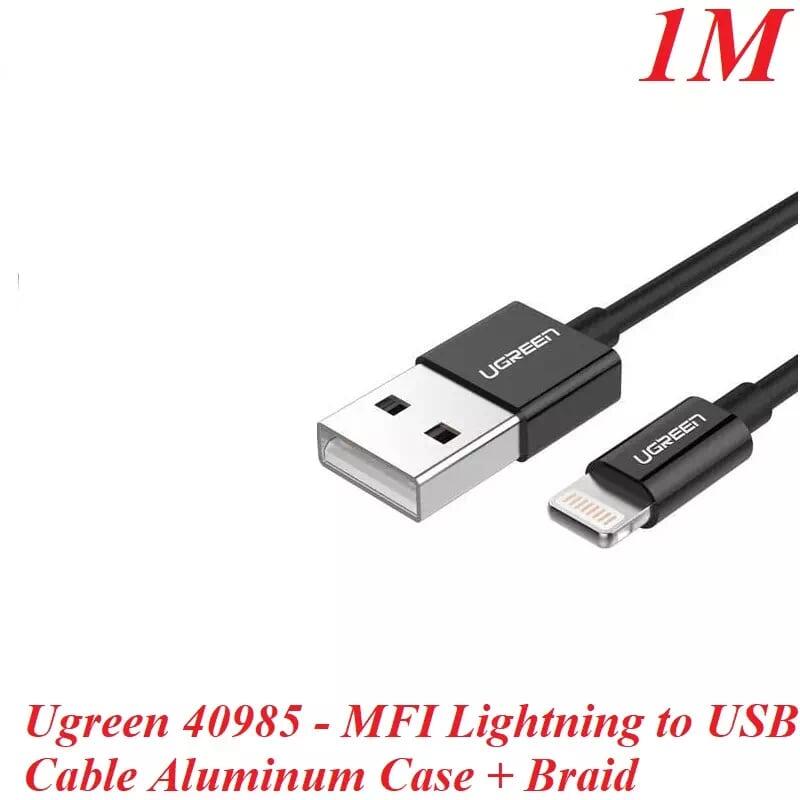 Ugreen 40985 1M màu Đen Cáp Lightning sạc + truyền dữ liệu cho iPhone Ugreen US199 - Hàng Chính Hãng